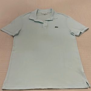Men’s Lacoste sea foam green polo. Slim fit, size medium
